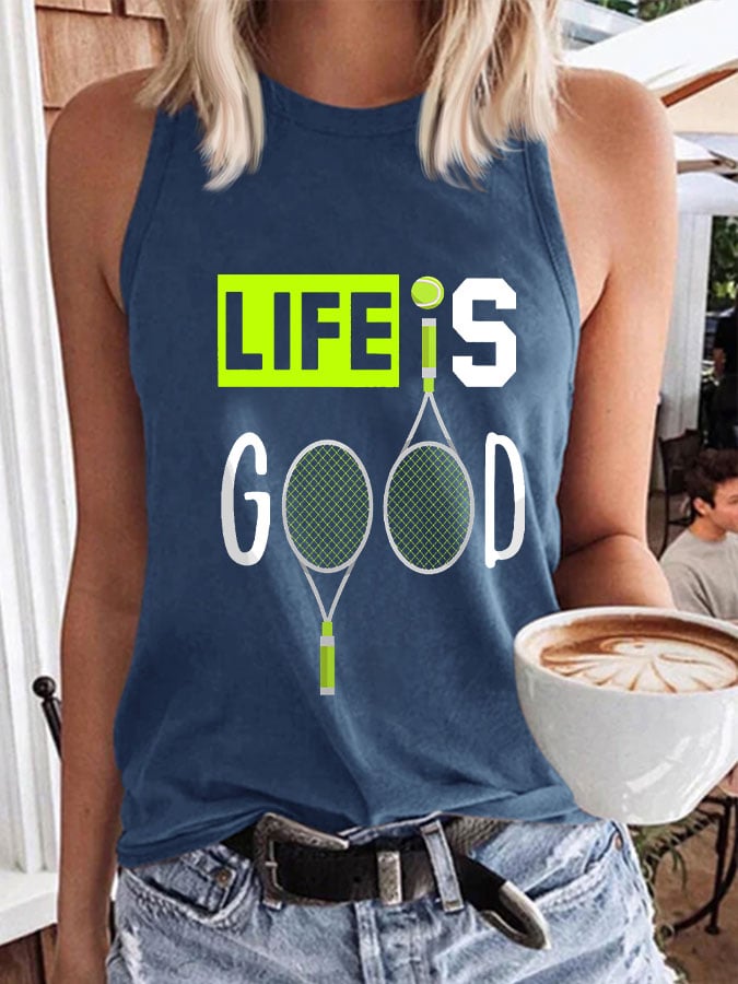 Women's Tennis Funny Print Casual Vest