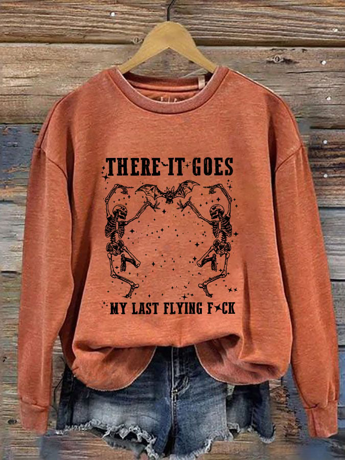 Women's Halloween There It Goes My Last Flying F*ck Crew Neck Sweatshirt