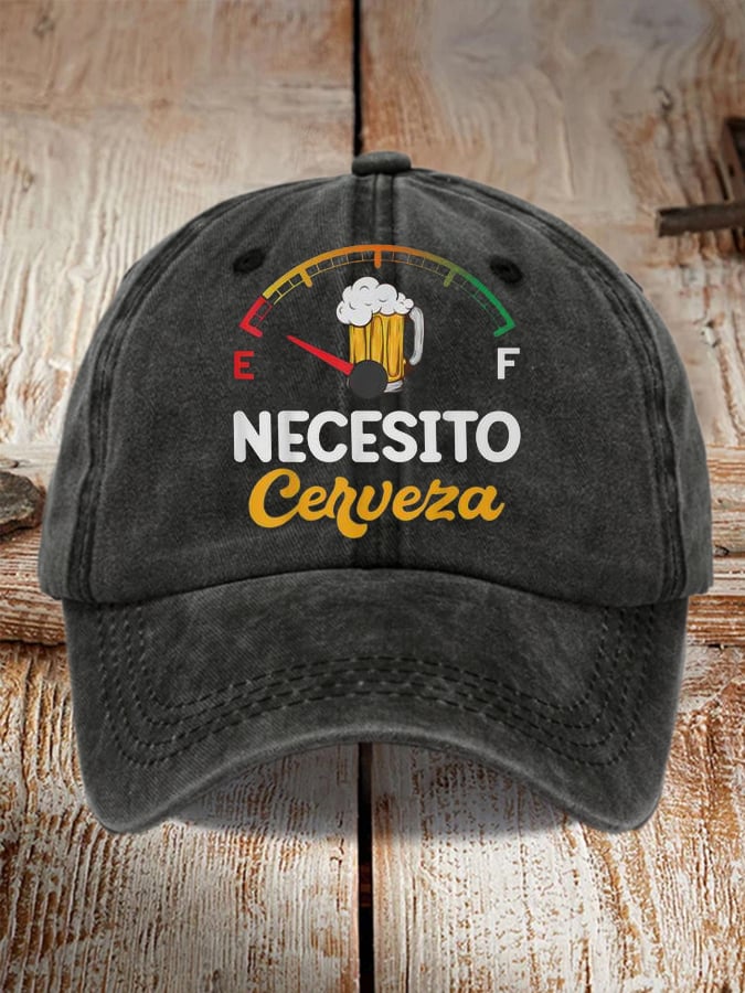 Unisex Oktoberfest Beer Print Printed Washed Distressed Hat