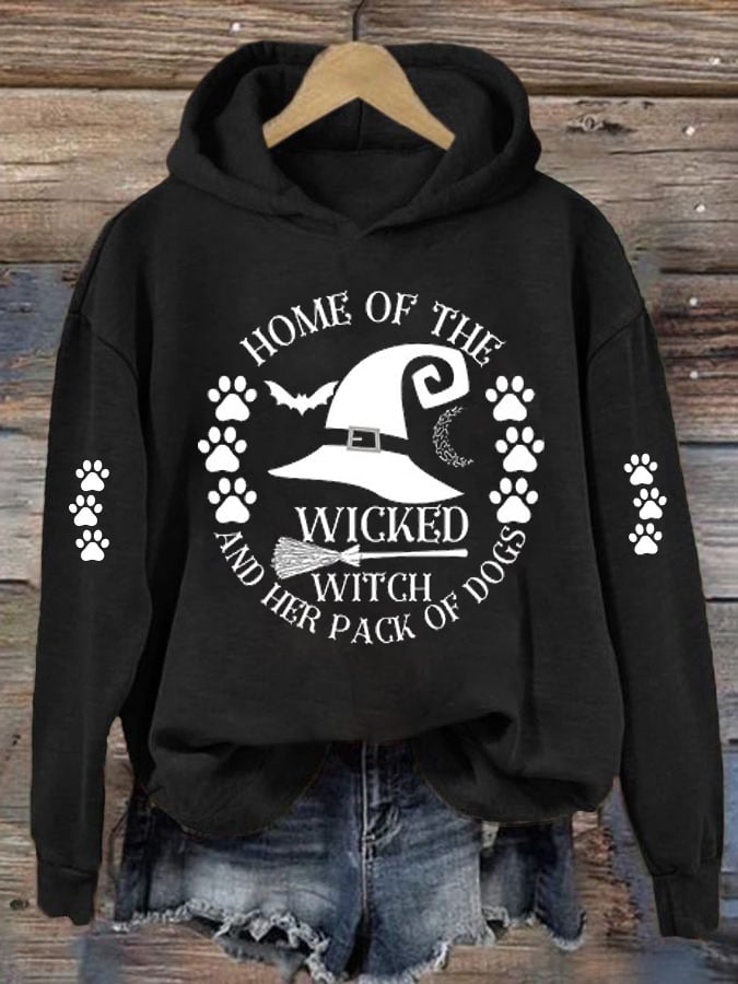 Women's Casual  Home Of The Wicked Witch And Her Pack Of Dog Printed Sweatshirt