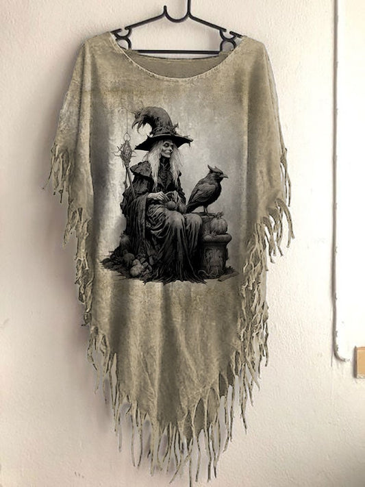 Women's Vintage Witch Print Top