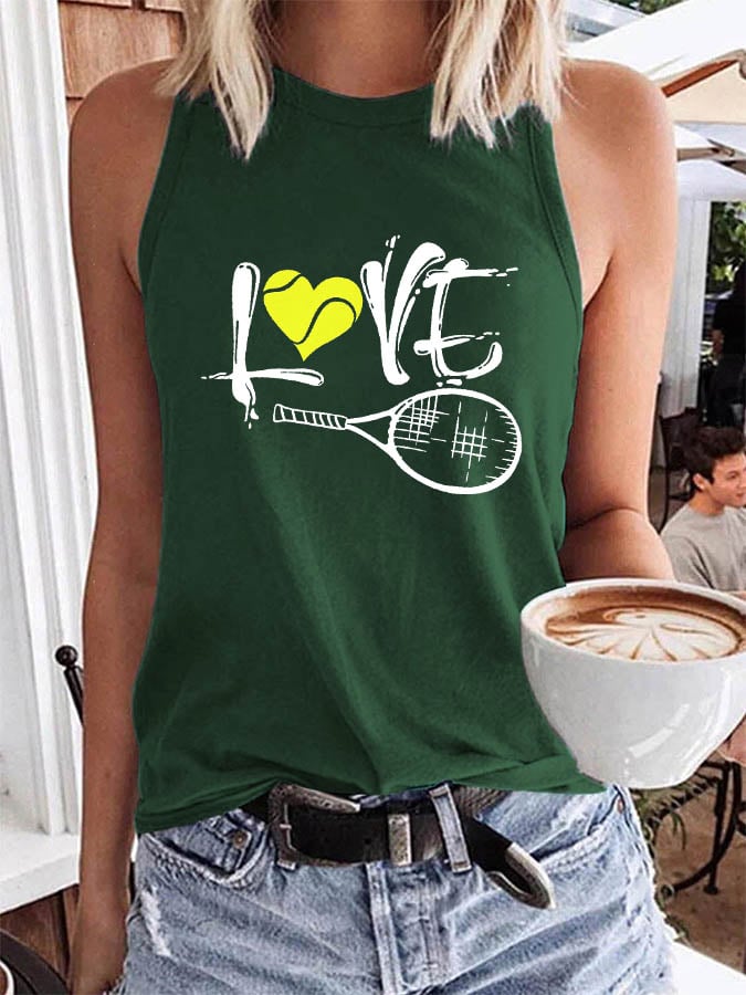 Women's Tennis Lovers Printed Tank Top