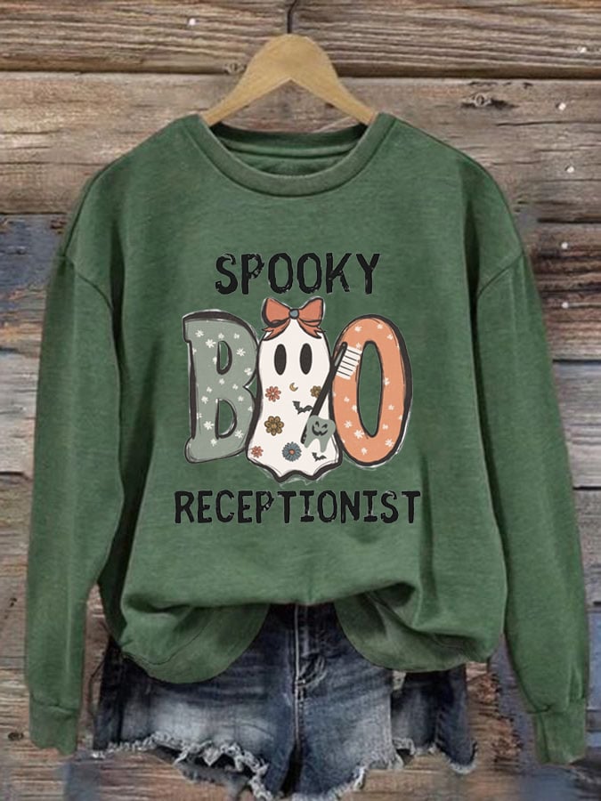 Women's Spooky Halloween Dental Receptionist Sweatshirt