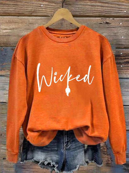 Women's Halloween Witch Wicked Printed Sweatshirt