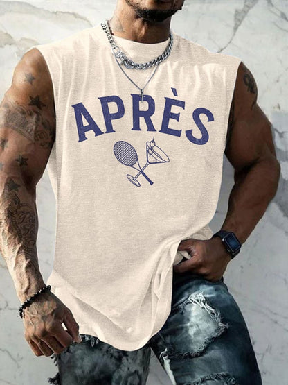 Men's Apres Tennis Printed Casual Tank Top