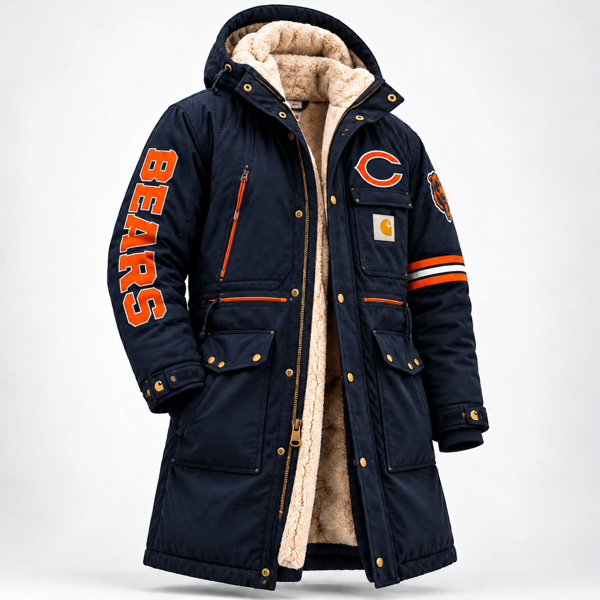 UNISEX CHICAGO BEARS SHERPA LINED WINTER PARKA JACKET
