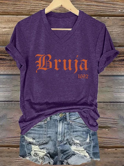 Women's Bruja 1692 Halloween Print T-Shirt