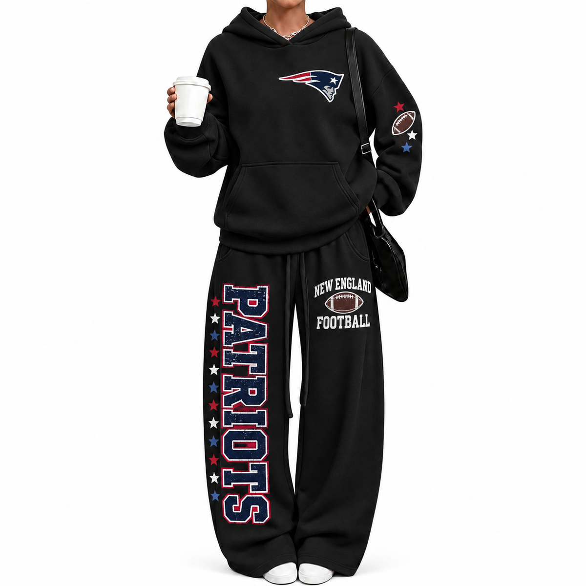 New England Patriots-Vintage Plush Hoodie set