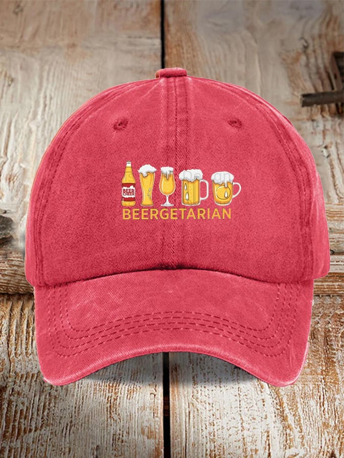Unisex Oktoberfest Beer Print Printed Washed Distressed Hat