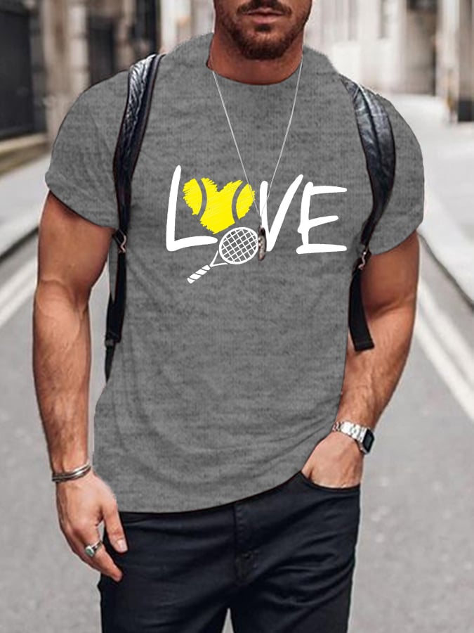 Men's love tennis printed t-shirt