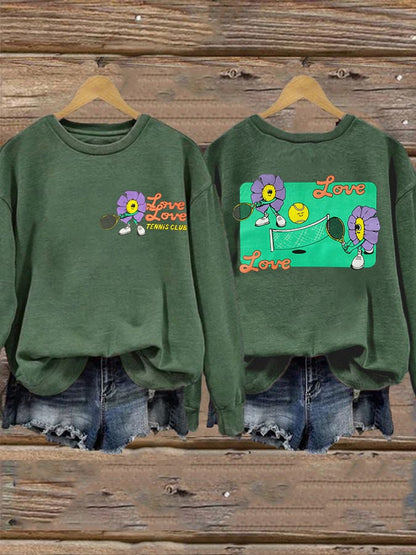 women's love love tennis clus sweatshirt