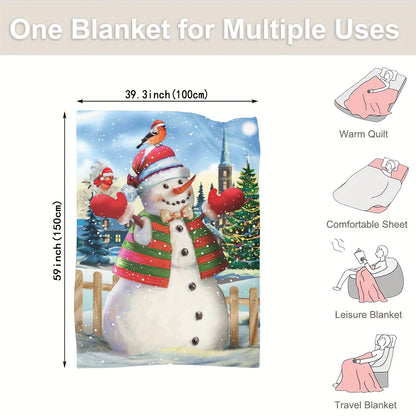 Cozy up this Christmas with our Digital Printing Flannel Blanket featuring a Festive Snowman Design!