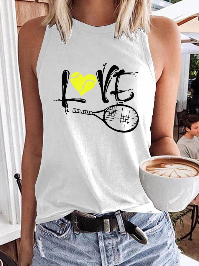 Women's Tennis Lovers Printed Tank Top