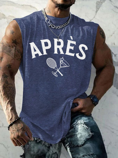 Men's Apres Tennis Printed Casual Tank Top