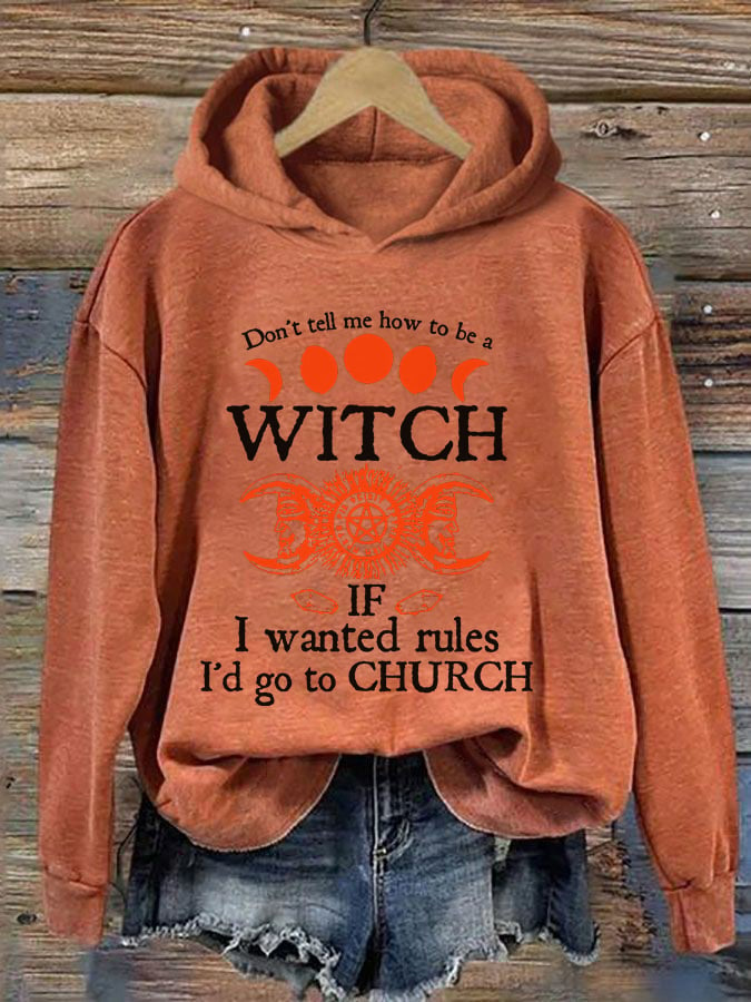 Women's Halloween Witch Print Hoodie