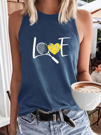 Women's Love Tennis Printed Tank Top