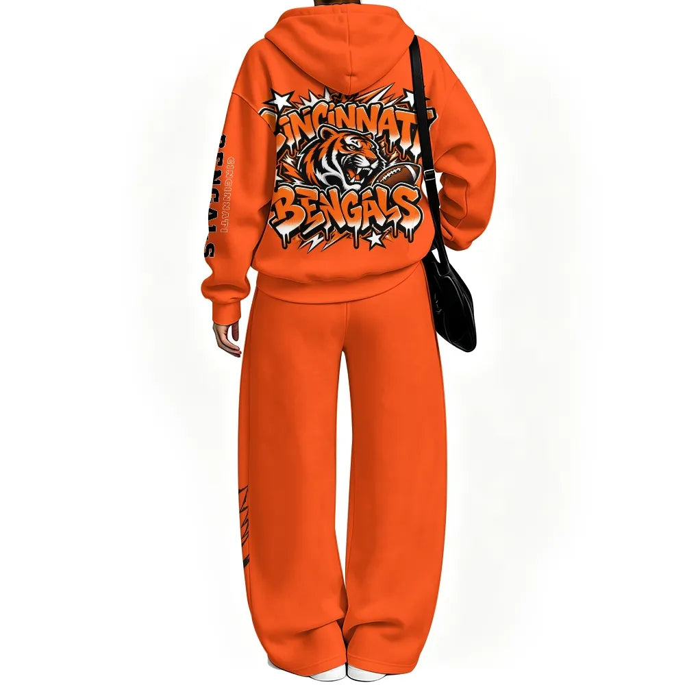 Cincinnati Bengals Vintage Plush Hoodie set| NFL