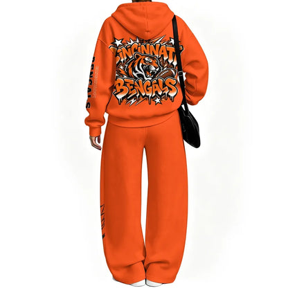 Cincinnati Bengals Vintage Plush Hoodie set| NFL