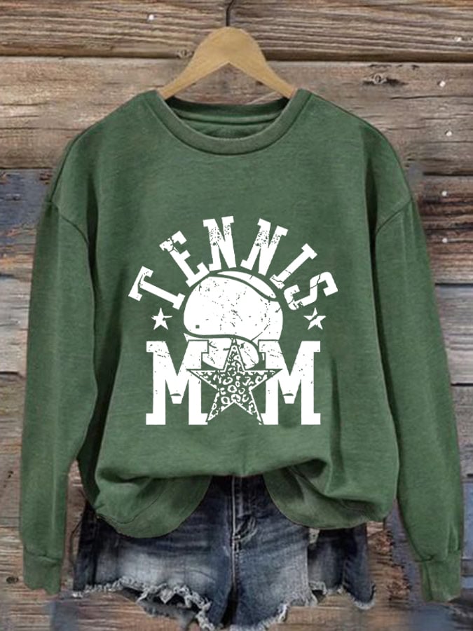 Women'S Tennis Mom Printed Sweatshirt