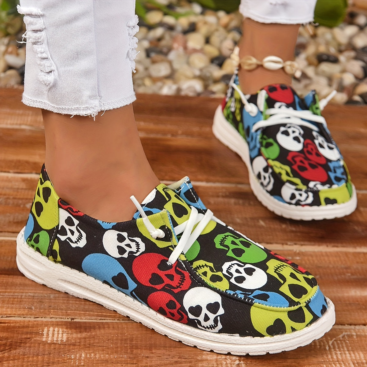 Halloween Pumpkin & Bat Print Women's Canvas Shoes, Casual Lace Up Outdoor Shoes, Lightweight Low Top Halloween Shoes