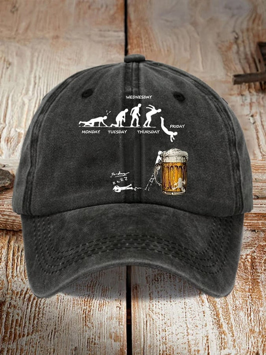 Unisex Oktoberfest Beer Print Printed Washed Distressed Hat