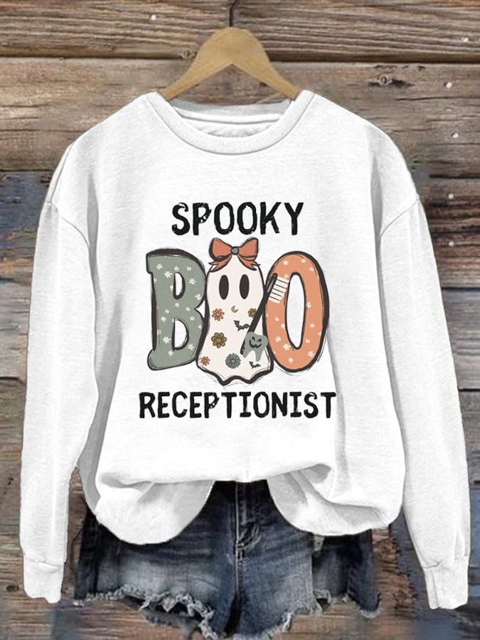 Women's Spooky Halloween Dental Receptionist Sweatshirt