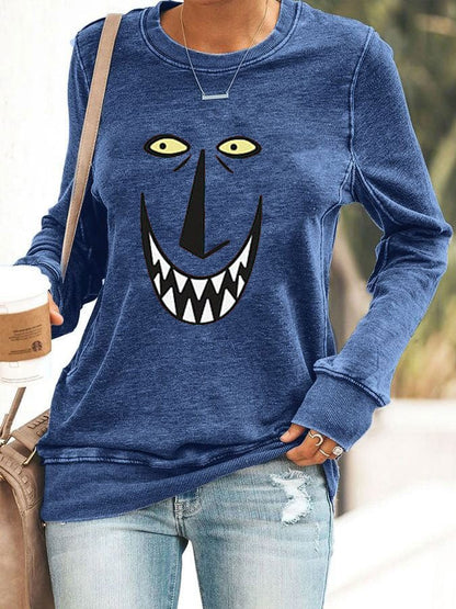 Women's Halloween Prank Print Sweatshirt