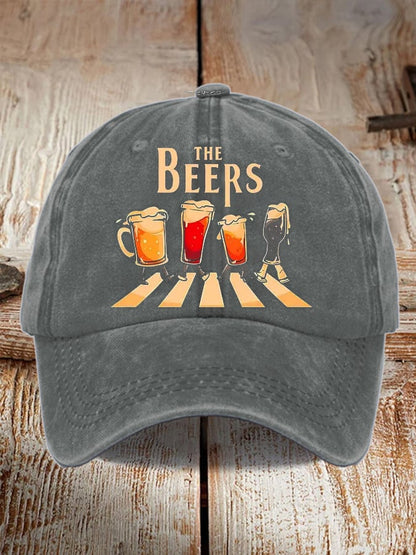 Unisex Oktoberfest Beer Print Printed Washed Distressed Hat