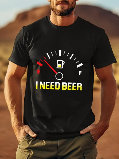 Men's Oktoberfest Beer Printed  Short Sleeve T-Shirt
