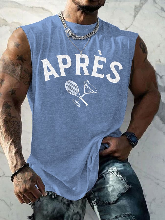 Men's Apres Tennis Printed Casual Tank Top