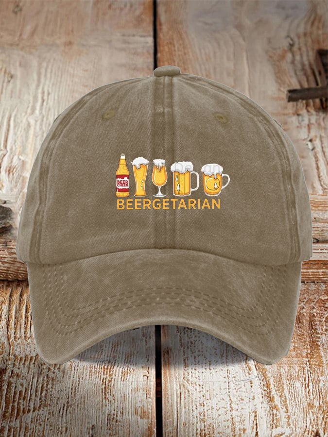 Unisex Oktoberfest Beer Print Printed Washed Distressed Hat