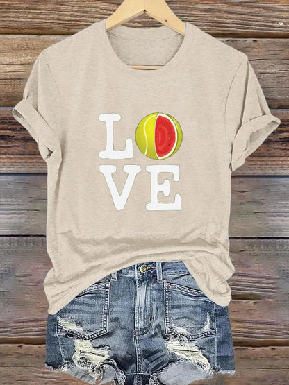 Women's Tennis Print Casual T-Shirt