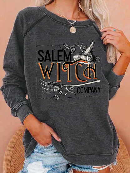 Women's Salem Witch Company Halloween Print Casual Sweatshirt