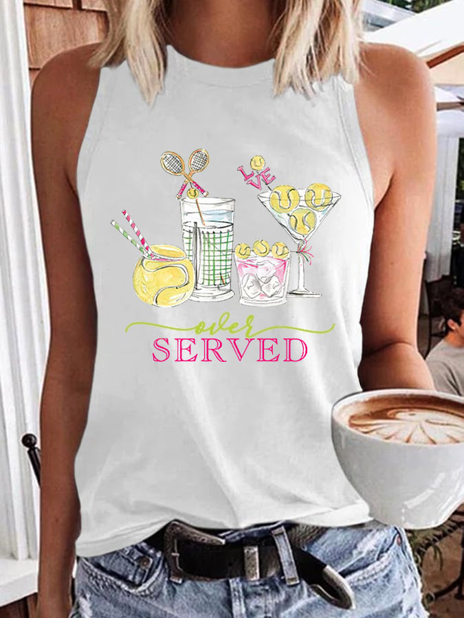 Women's Funny Tennis Tennis Drinks  Tennis Lover Casual Vest