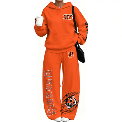 Cincinnati Bengals Vintage Plush Hoodie set| NFL