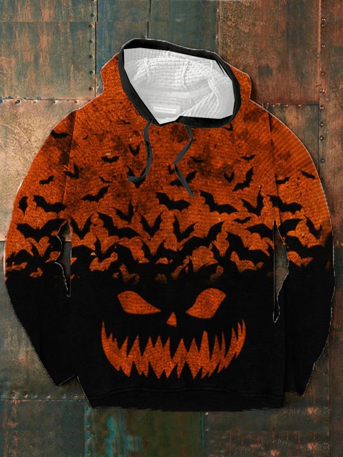 Men's Halloween Grimace Print Casual Hooded Sweatshirt