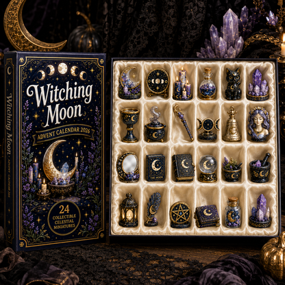 Witching Moon Advent Calendar 2026 – 24 Days of Celestial Miniatures, Mystical Moon Collectibles & Magical Gifts for Witchy Decor Lovers