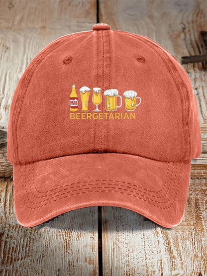Unisex Oktoberfest Beer Print Printed Washed Distressed Hat