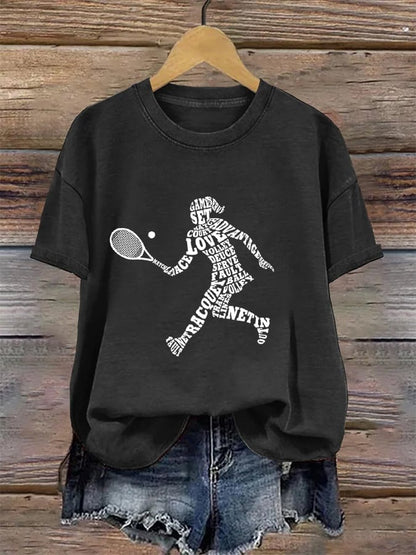 Women's Tennis Player Print T-Shirt