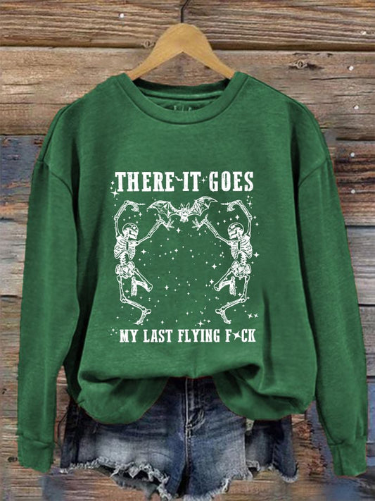 Women's Halloween There It Goes My Last Flying F*ck Crew Neck Sweatshirt