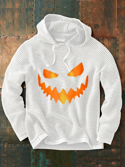 Men's Halloween Grimace Print Casual Hooded Sweatshirt