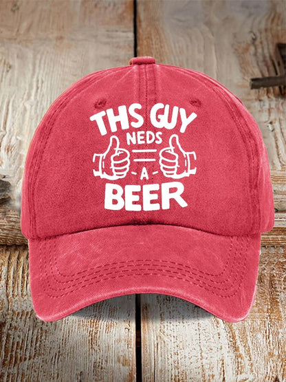 Unisex Oktoberfest Beer Print Printed Washed Distressed Hat