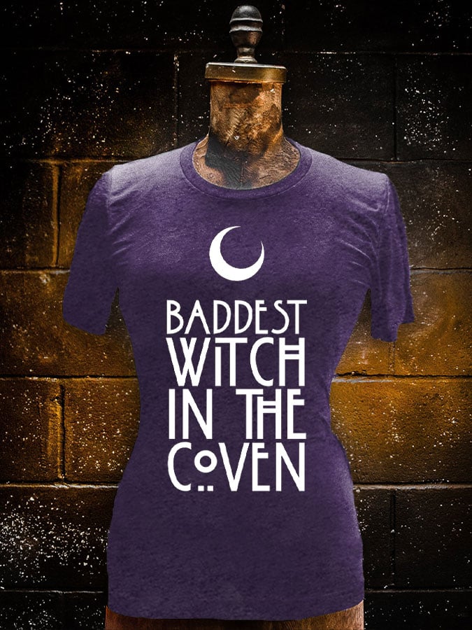 Women's Baddest Witch In The Coven Print T-Shirt