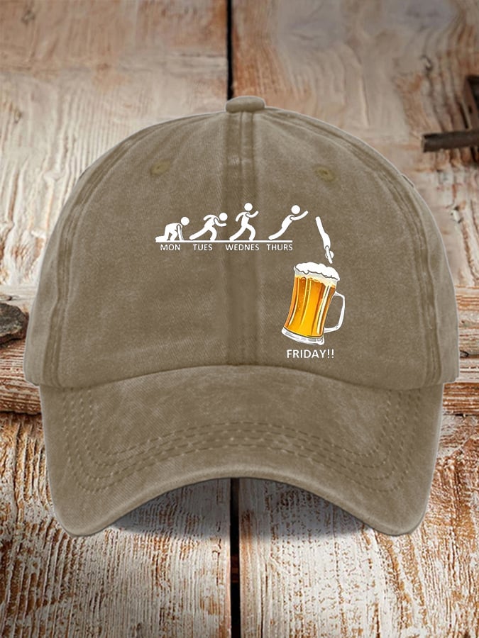 Unisex Oktoberfest Beer Print Printed Washed Distressed Hat