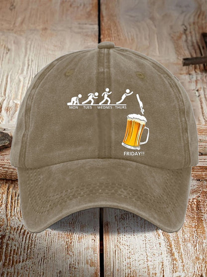 Unisex Oktoberfest Beer Print Printed Washed Distressed Hat