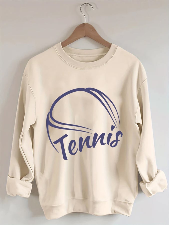 Women's Sorry Can't Tennis Bye Print Sweatshirt