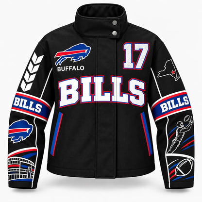 BUFFALO BILLS TEAM LOGO FOOTBALL GRAPHIC STAND COLLAR JACKET