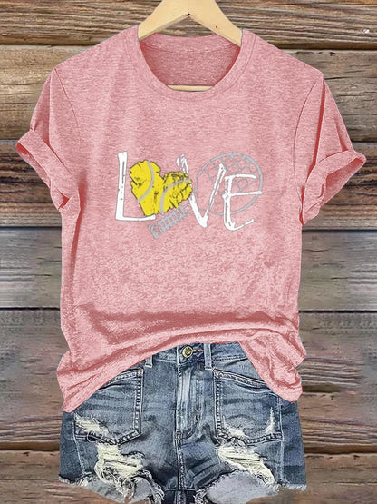 Women's Tennis Print Casual T-Shirt