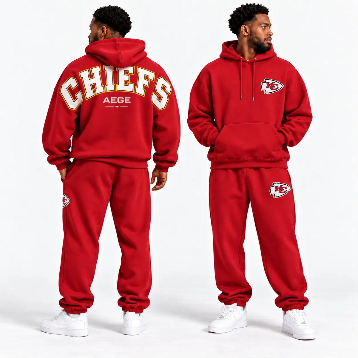 KANSAS CITY CHIEFS AIRY CLOUD FEEL OVERSIZED BACK GRAPHIC HOODIE