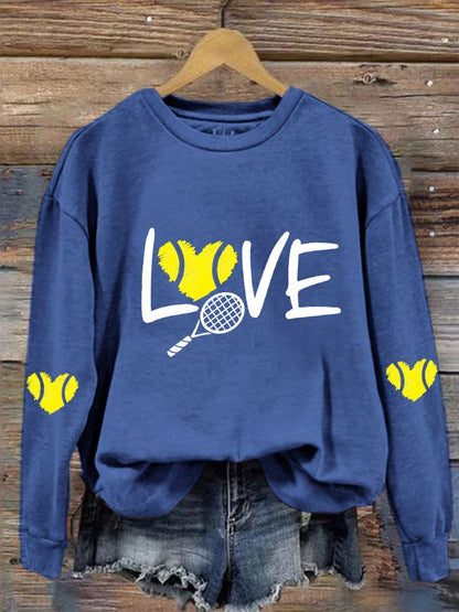 women's love tennis sweatshirt